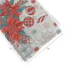 Tapestry Table Runner (Poinsettia & Ornaments) (36") - Set of 2
