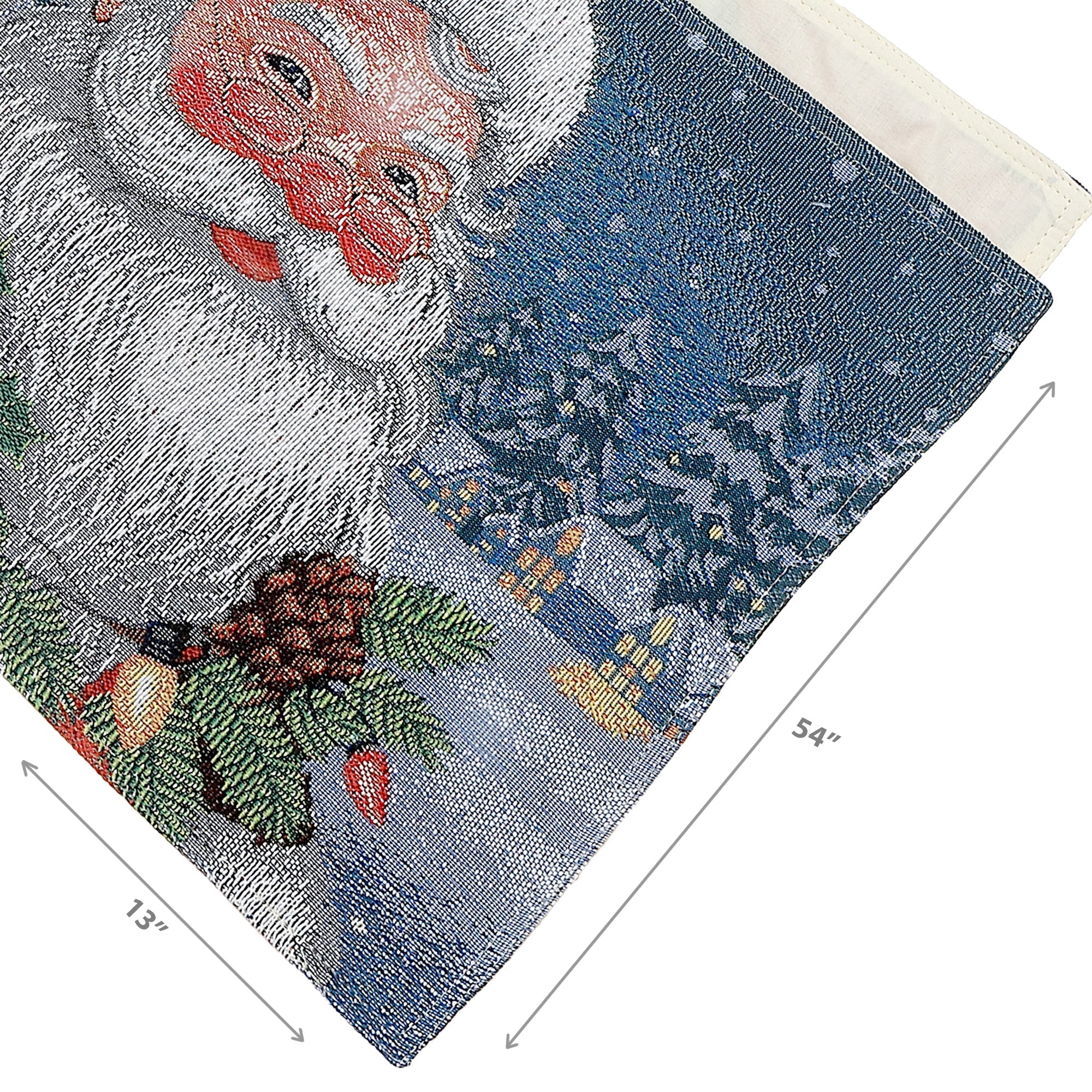 Tapestry Table Runner Set of 2 36" Santa – Christmas Table Decor, Holiday Dining Accent, Festive Winter Seasonal Decoration