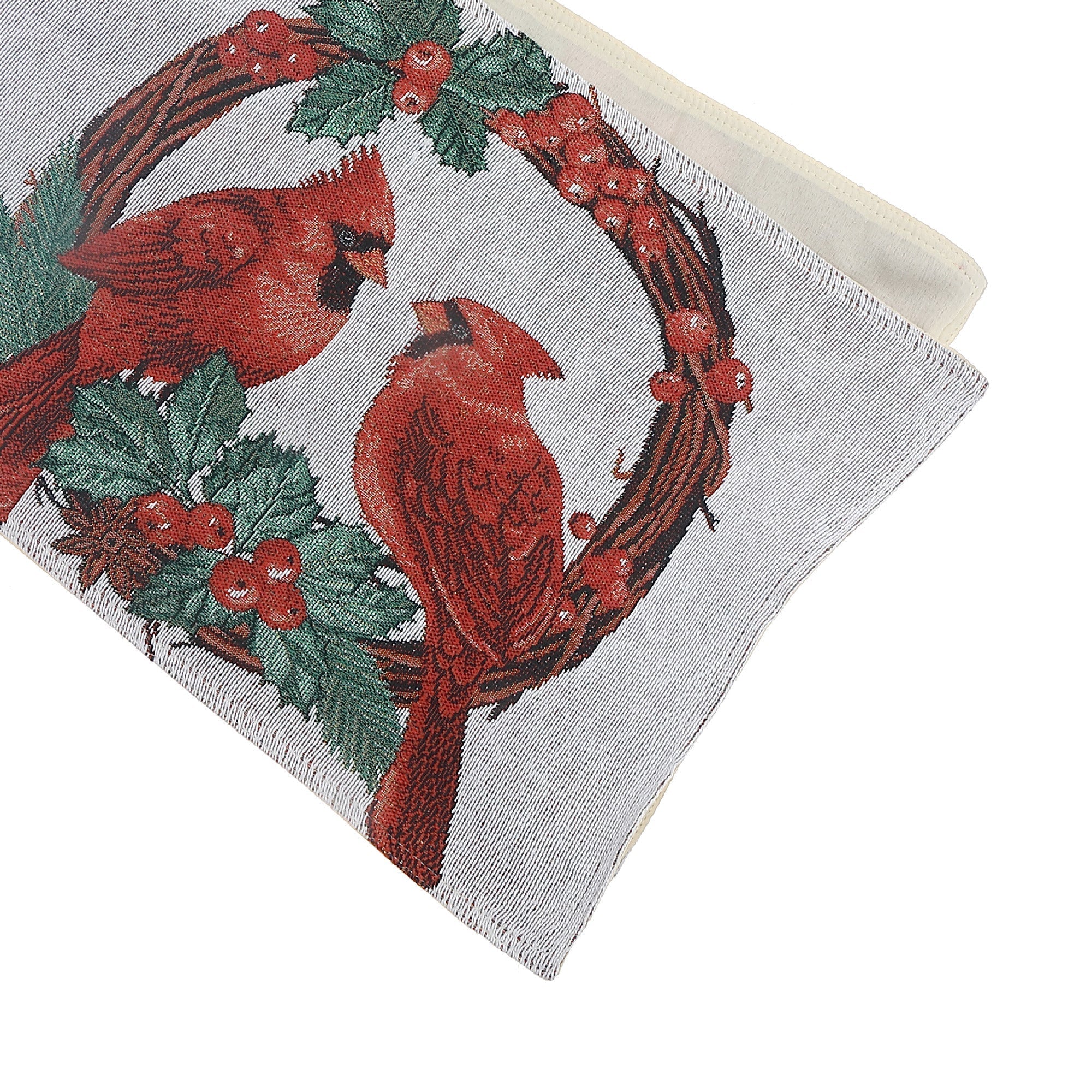 Tapestry Table Runner Set of 2 36" Double Cardinal – Christmas Table Decor, Holiday Dining Accent, Winter Seasonal Decoration