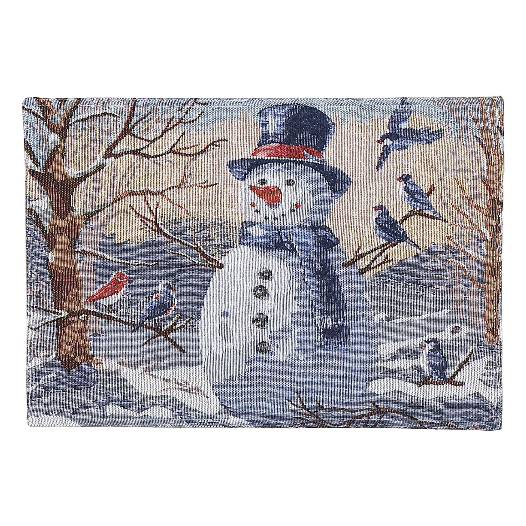 Snowman Tapestry Christmas Placemat 13x18 Set of 12 – Holiday Table Decor