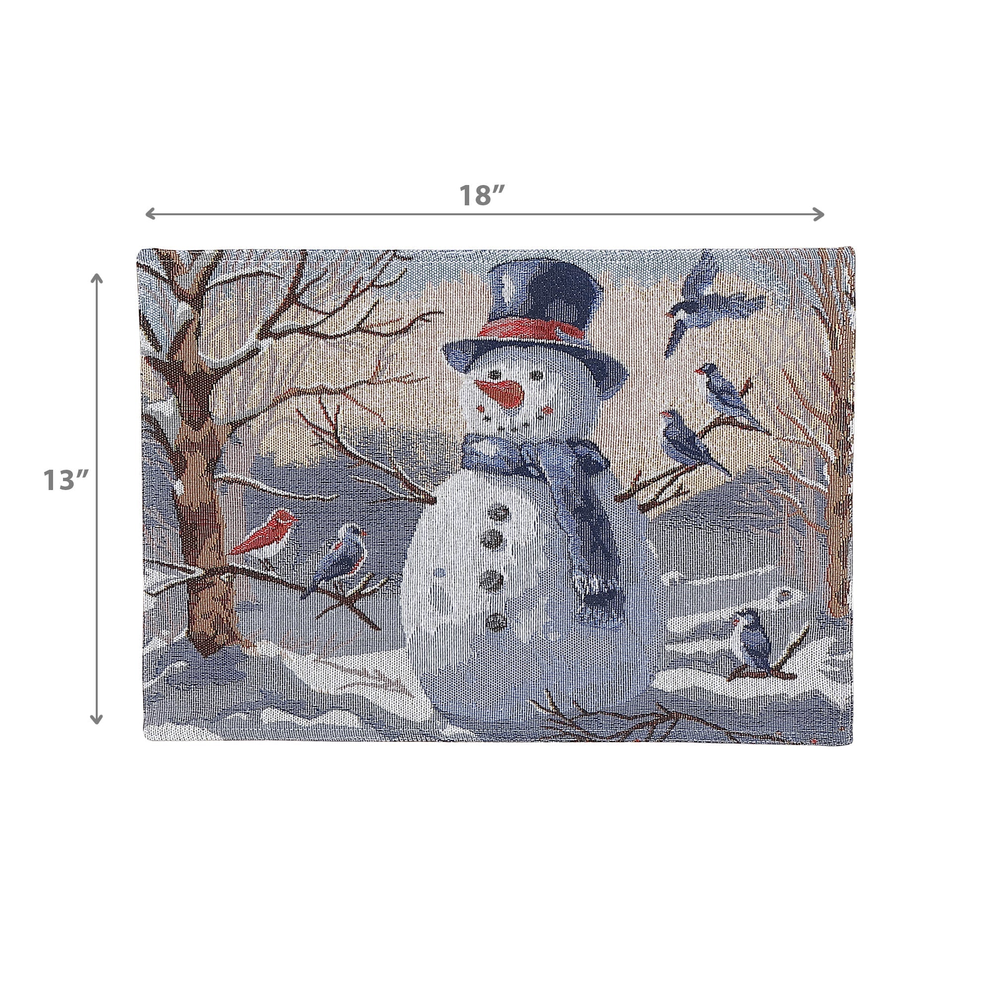 Snowman Tapestry Christmas Placemat 13x18 Set of 12 – Holiday Table Decor