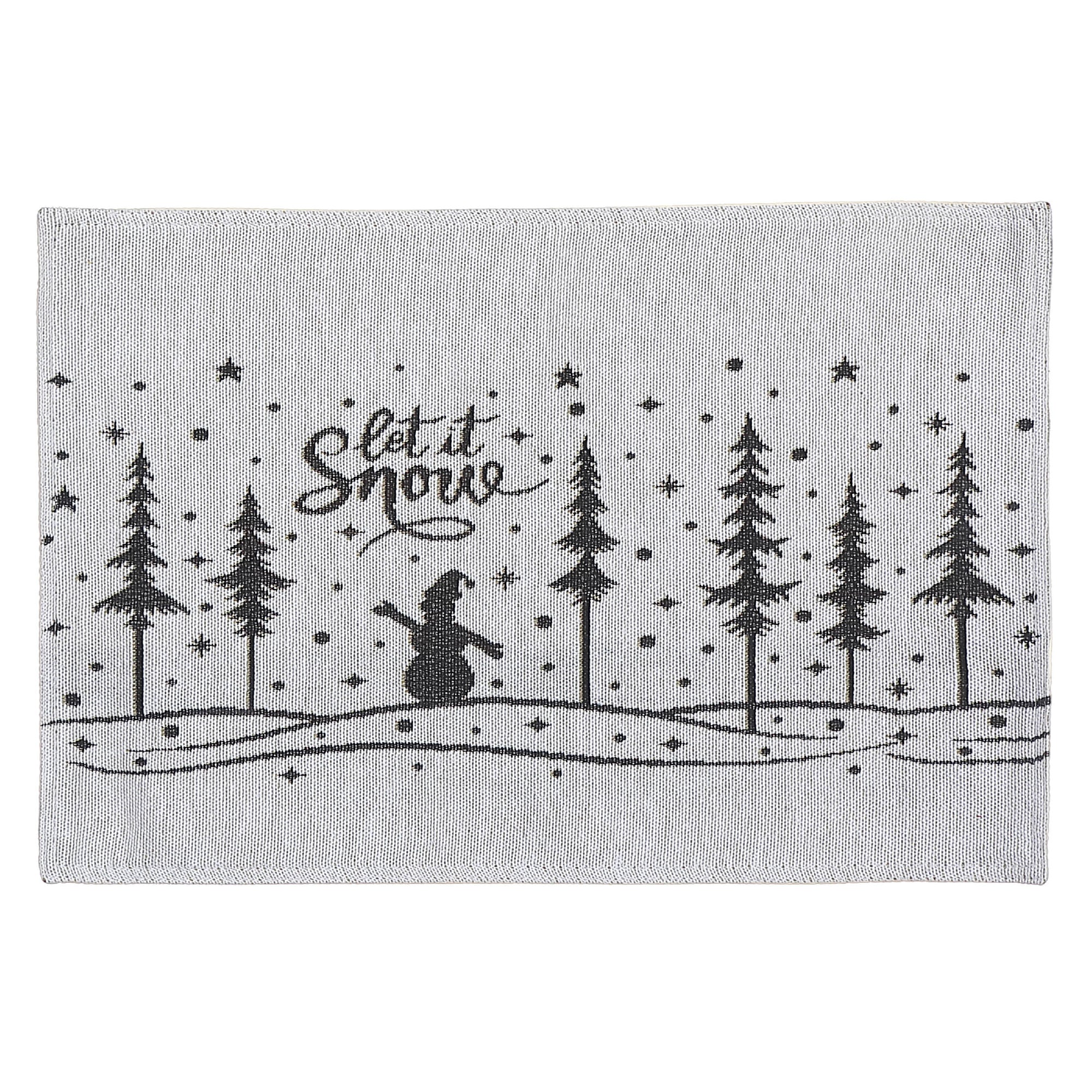 “Let It Snow” Tapestry Christmas Placemat 13x18 Set of 12 – Holiday Table Decor