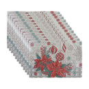 Tapestry Placemat (Poinsettia & Ornaments) (13 X 18) - Set of 12