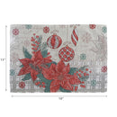 Tapestry Placemat (Poinsettia & Ornaments) (13 X 18) - Set of 12