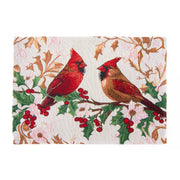 Tapestry Placemat Cardinals on Holly 13 X 18, Christmas, Placemat, Holiday Decor- Set of 12