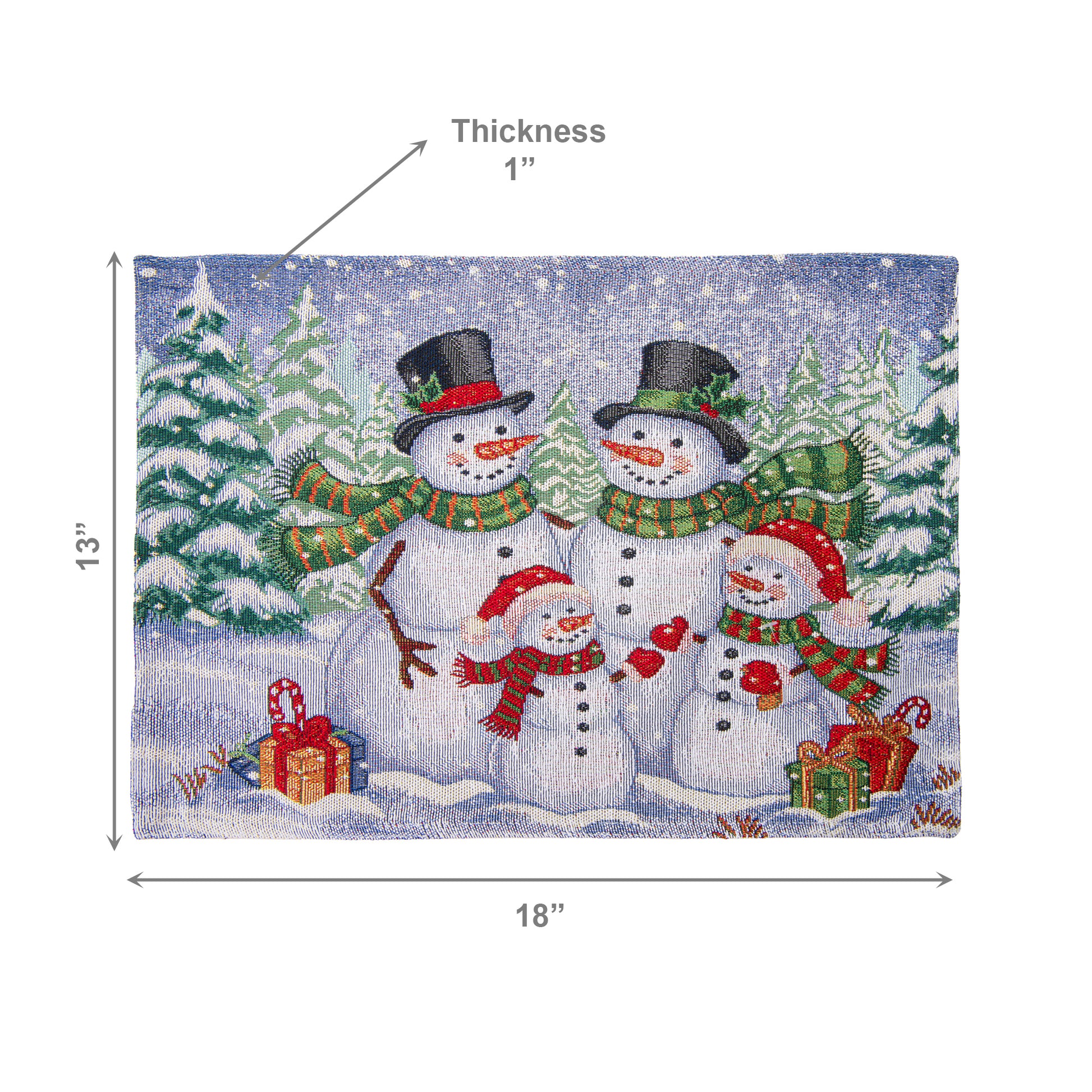 Tapestry Placemat Snowman Family 13 X 18, Christmas, Placemat, Holiday Decor- Set of 12