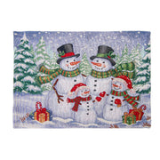 Tapestry Placemat Snowman Family 13 X 18, Christmas, Placemat, Holiday Decor- Set of 12