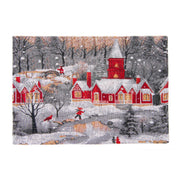 Tapestry Placemat Winter Church 13 X 18, Winter, Placemat, Holiday Decor- Set of 12
