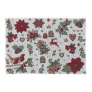 Tapestry Placemat Holiday Festivities 13 X 18 Christmas Dining Table Mats - Set of 12
