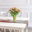 Tapestry Table Runner (Poinsettia & Ornaments) (54")