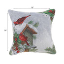 Tapestry Cushion Birdhouse Cardinal 18 X 18 - Set of 2