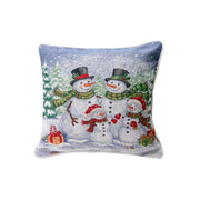 Tapestry Cushion Snowman Family 18 X 18, Christmas, Throw Pillow, Holiday Decor- Set of 2