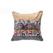 Tapestry Cushion Reindeer Village 18 X 18, Christmas, Throw Pillow, Holiday Decor- Set of 2