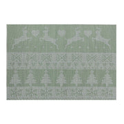 Vinyl Placemat (Reindeer And Tree) (Green)