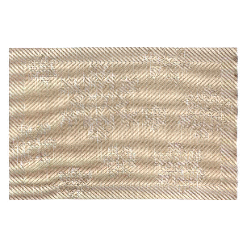 Vinyl Placemat – Gold Snowflakes Pattern, Holiday Table Set of 12