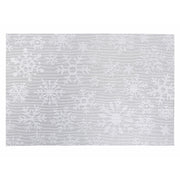 Vinyl Placemat – Silver Snowflake on White, Holiday Table Set of 12