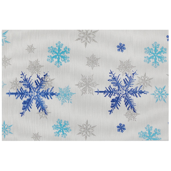 Vinyl Placemat (Blue Snowflakes) - Set of 12