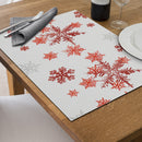 Vinyl Placemat (Red Snowflakes) - Set of 12