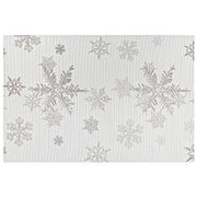 Vinyl Placemat Set of 12 Silver Snowflakes – Christmas Table Decor, Holiday Dining Accent, Winter Seasonal Decoration