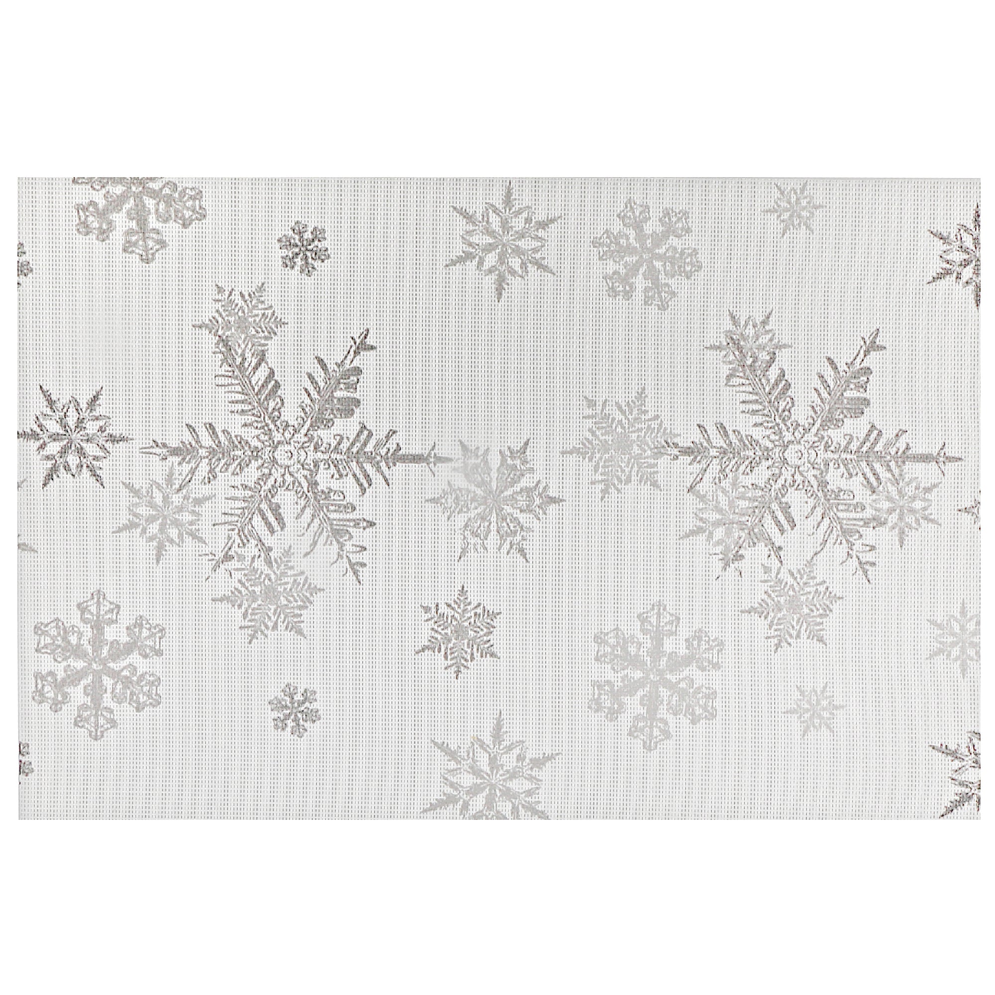 Vinyl Placemat Set of 12 Silver Snowflakes – Christmas Table Decor, Holiday Dining Accent, Winter Seasonal Decoration