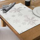 Vinyl Placemat (Silver Snowflakes) - Set of 12