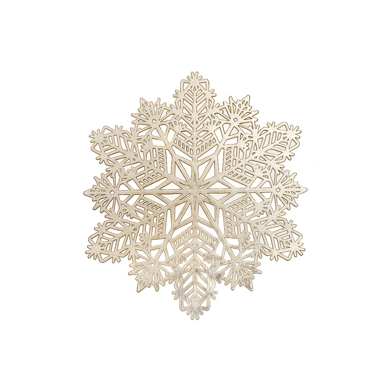 Pvc Cut Out Snowflake Placemat (Gold) - Set of 12