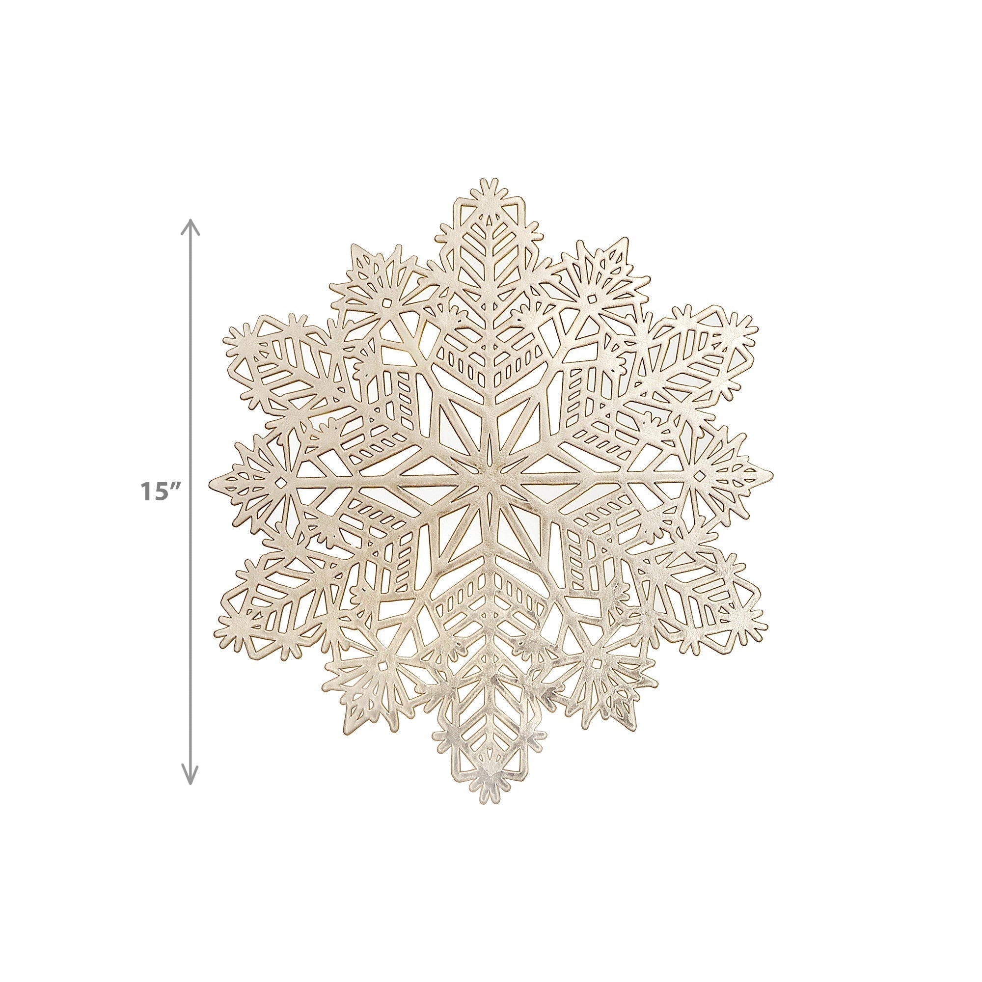 PVC Cut Out Snowflake Placemat Set of 12 Gold – Christmas Table Decor, Holiday Dining Accent, Winter Seasonal Decoration