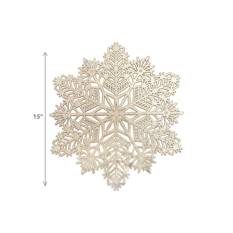 Pvc Cut Out Snowflake Placemat (Gold) - Set of 12