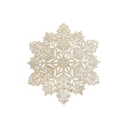 PVC Cut Out Snowflake Placemat Set of 12 Gold – Christmas Table Decor, Holiday Dining Accent, Winter Seasonal Decoration