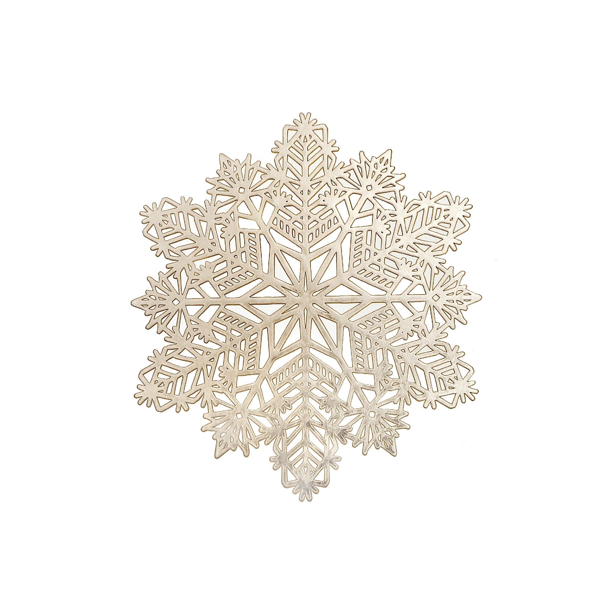 PVC Cut Out Snowflake Placemat Set of 12 Gold – Christmas Table Decor, Holiday Dining Accent, Winter Seasonal Decoration