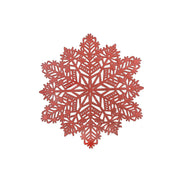 PVC Cut Out Snowflake Placemat Set of 12 Red – Christmas Table Decor, Holiday Dining Accent, Winter Seasonal Decoration