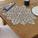 Pvc Cut Out Snowflake Placemat (Silver) - Set of 12