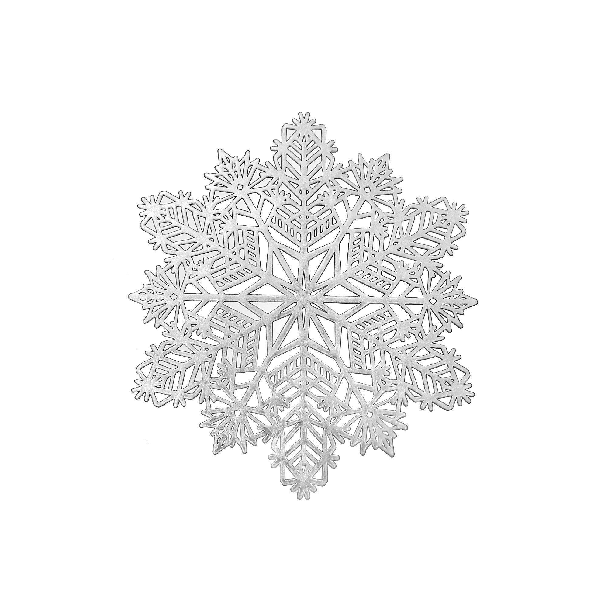 PVC Cut Out Snowflake Placemat Set of 12 Silver – Christmas Table Decor, Holiday Dining Accent, Winter Seasonal Decoration