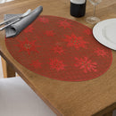 Pvc Round Cut Out Snowflake Placemat (Red) - Set of 12