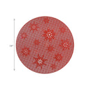 Pvc Round Cut Out Snowflake Placemat (Red) - Set of 12