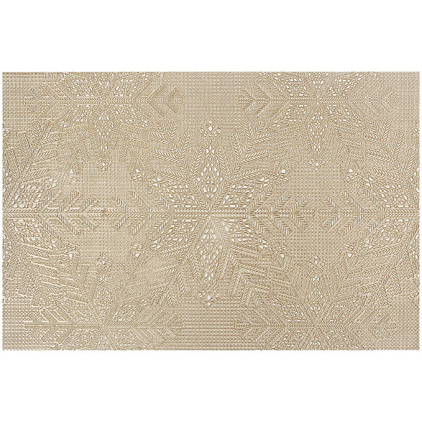 Pvc Rect. Cut Out Snowflake Placemat (Gold) - Set of 12