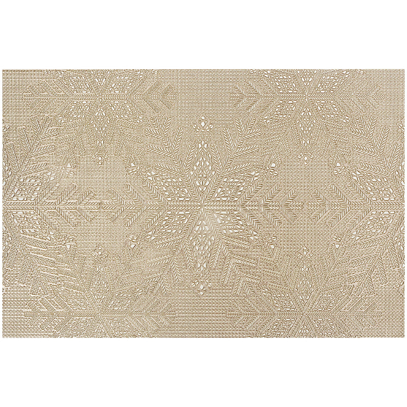 Pvc Rect. Cut Out Snowflake Placemat (Gold) - Set of 12