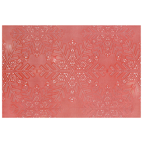 Pvc Rect. Cut Out Snowflake Placemat (Red) - Set of 12