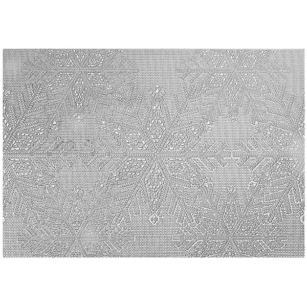 Pvc Rect. Cut Out Snowflake Placemat (Silver) - Set of 12