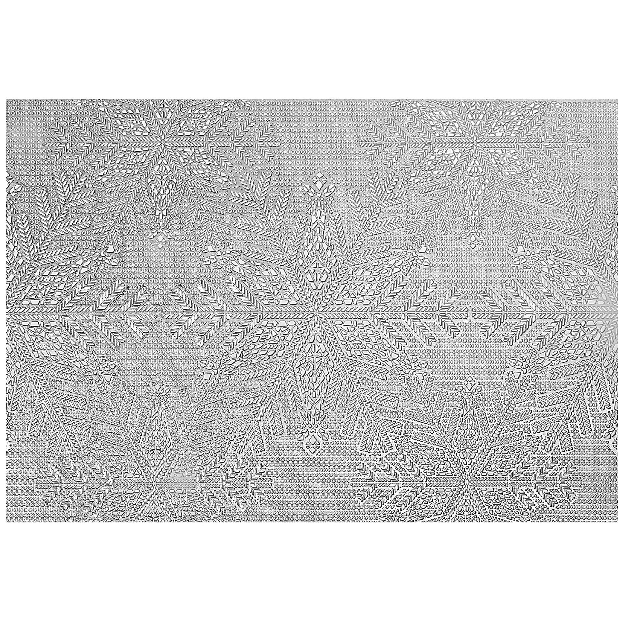PVC Rectangular Cut Out Snowflake Placemat Set of 12 Silver – Christmas Table Decor, Holiday Dining Accent, Winter Seasonal Decoration
