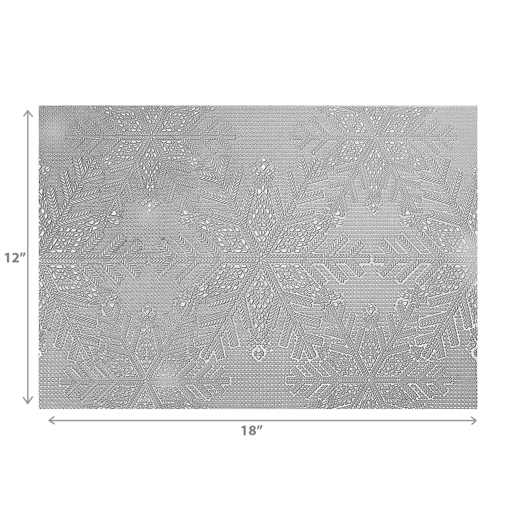 PVC Rectangular Cut Out Snowflake Placemat Set of 12 Silver – Christmas Table Decor, Holiday Dining Accent, Winter Seasonal Decoration