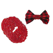 Christmas Red Beaded Napkin Ring Set Of 8, Holiday Table Decor, Festive Dining Accent