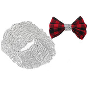 Christmas Silver Beaded Napkin Ring Set Of 8, Holiday Table Decor, Festive Dining Accent