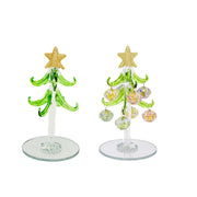 4.75" Glass Tree with Shaped Ornaments Stand Jewel, Christmas, Ornament, Holiday Decor