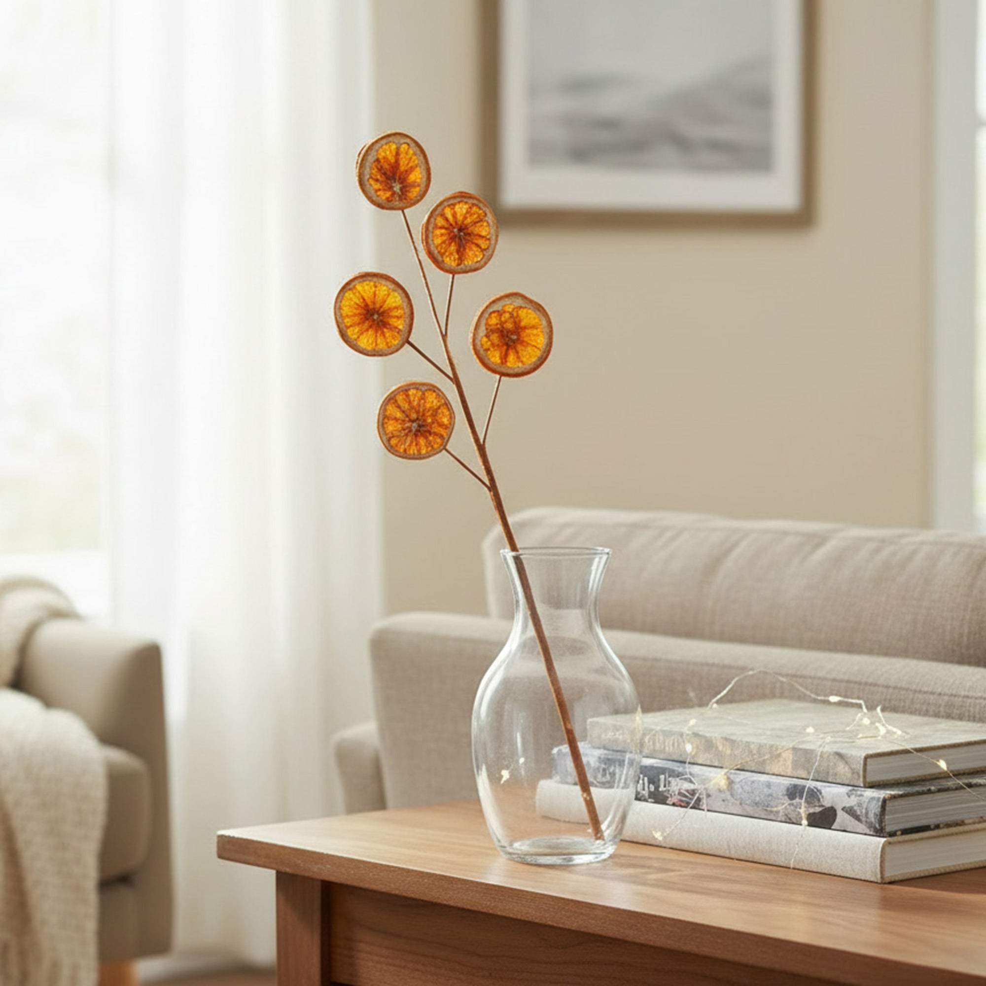 Natural Dried Orange Pick, Holiday Decor- Set of 6