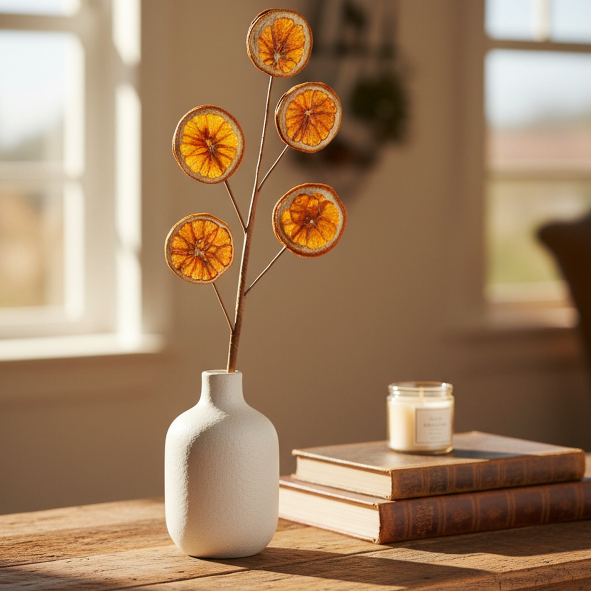 Natural Dried Orange Pick, Holiday Decor- Set of 6