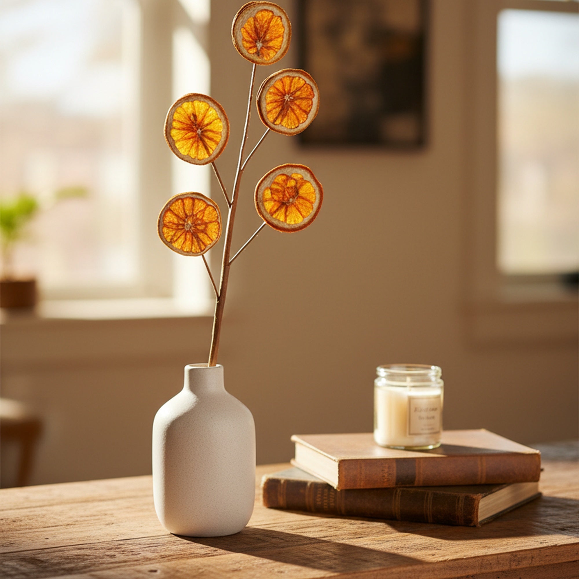 Natural Dried Orange Pick, Holiday Decor- Set of 6