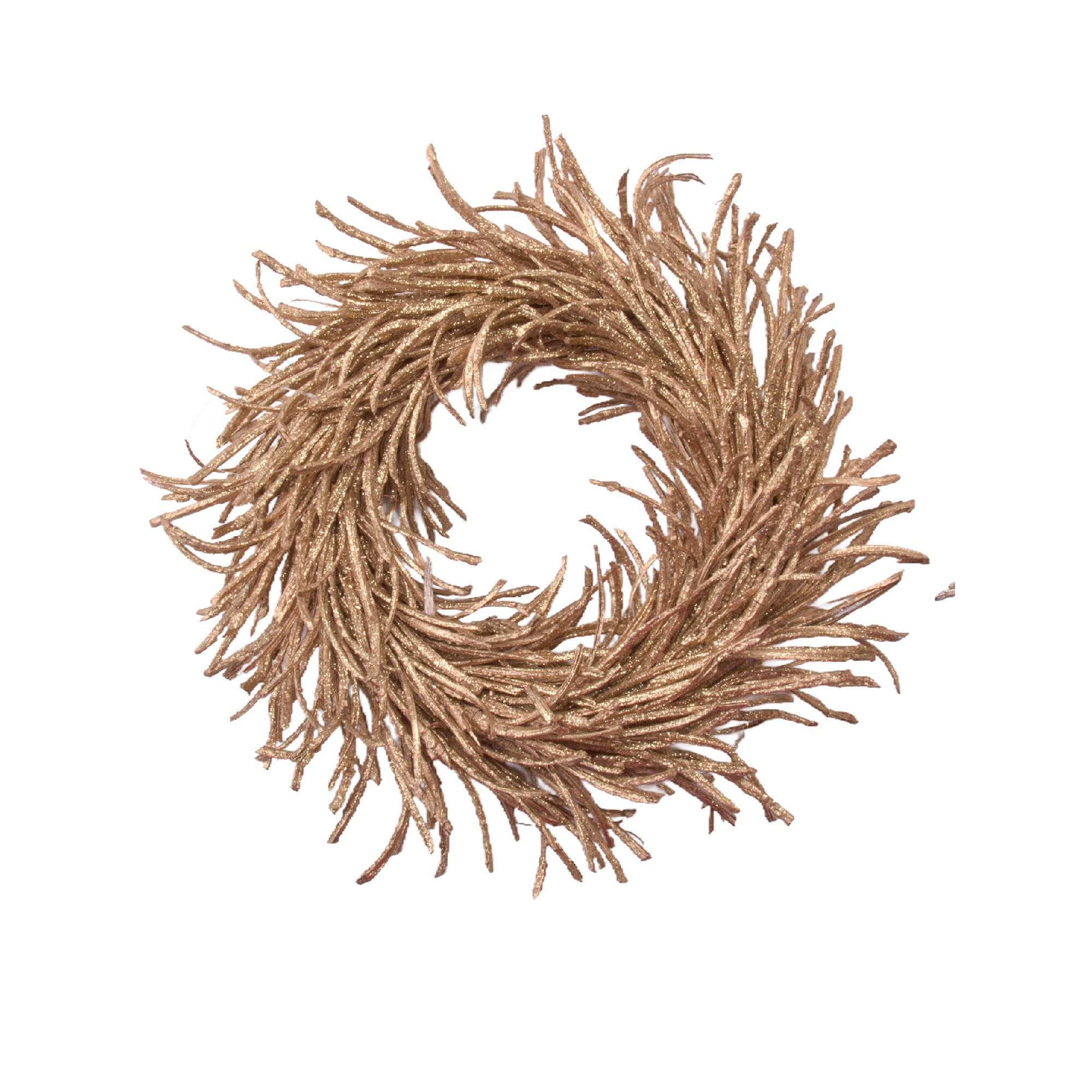 Glittered Rattan Wreath Decor Gold, Wreath, Holiday Decor