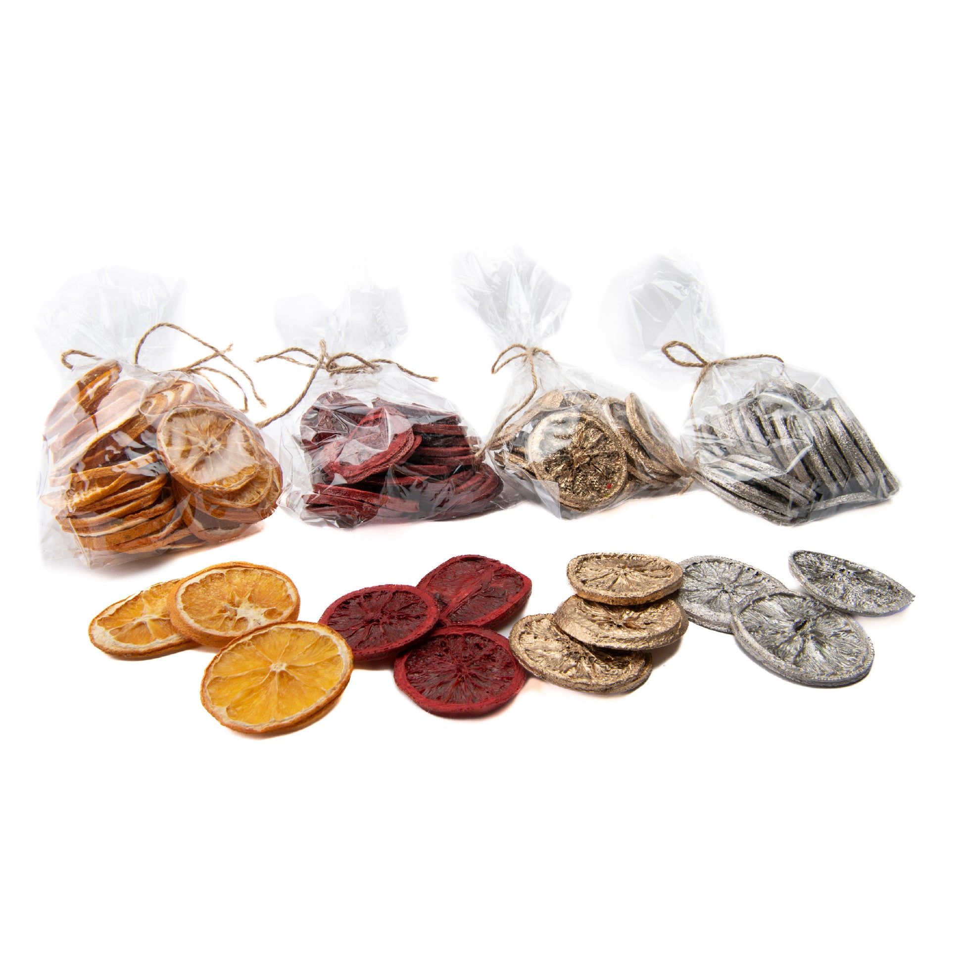 Dried Orange Slices in Polybag Assorted, Holiday Decor- Set of 4