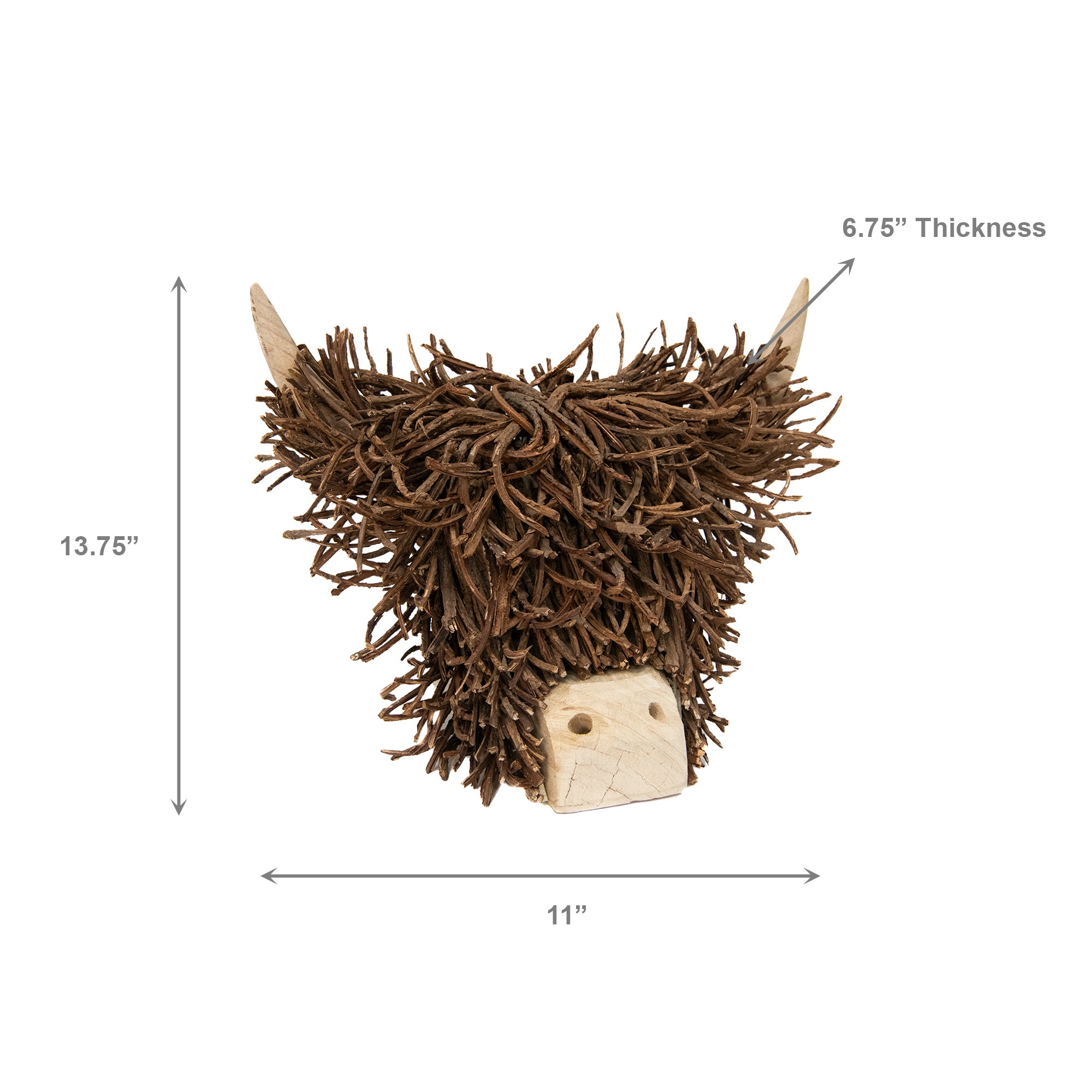 Rattan Ox Head Decor, Holiday Decor
